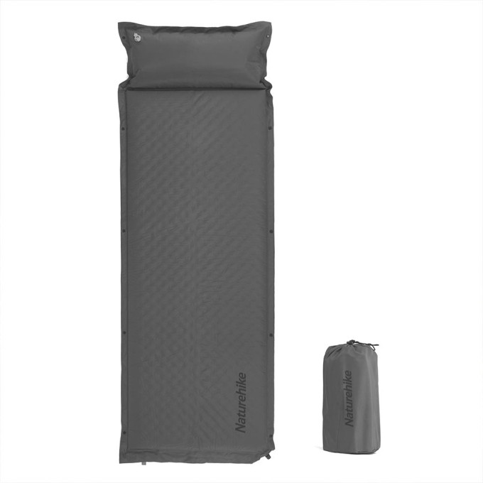 Коврик c подушкой самонадувной NATUREHIKE CNK2300DZ014 D01 серый 3см 6976023923395