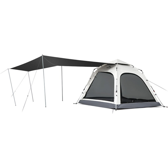 Палатка NATUREHIKE ANGO AUTOMATIC CNK2550WS010 четырехместная, c навесом, серая 6975641888123
