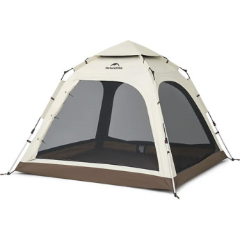 Палатка NATUREHIKE ANGO AUTOMATIC CNK2550WS010 малая, c навесом, бежевая с коричневым