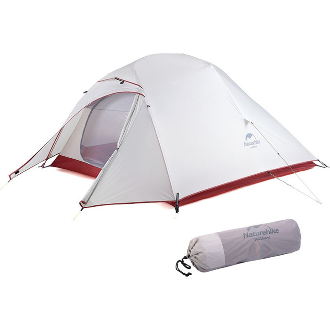 Палатка NATUREHIKE CLOUD UP NH18T030-T 20D трехместная, светло-серый 6927595730614
