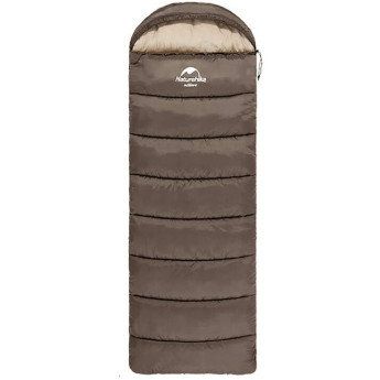Спальный мешок NATUREHIKE U SERIES U350 двойной хлопок осень-зима молния слева Brown