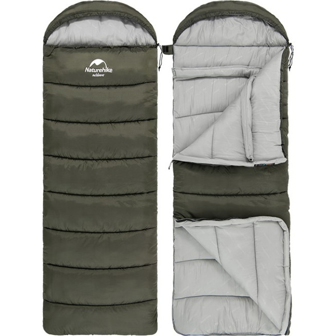 Спальный мешок NATUREHIKE U250 U SERIES TWINE COTTON зелёный 6927595767214