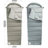 Ультралёгкий спальный мешок NATUREHIKE CNK2350WS023 M400 хлопковый с капюшоном весна осень серый, молния слева 6927595776049