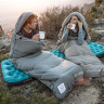 Ультралёгкий спальный мешок NATUREHIKE CNK2350WS023 M400 хлопковый с капюшоном весна осень серый, молния справа 6927595776056