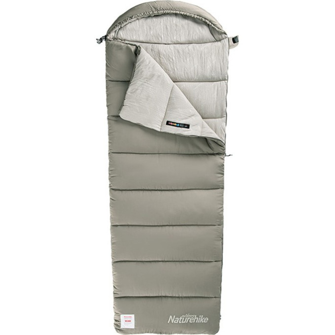 Ультралёгкий спальный мешок NATUREHIKE NH20MSD02 M300 хлопковый с капюшоном весна осень зеленый, молния слева 6975641886686